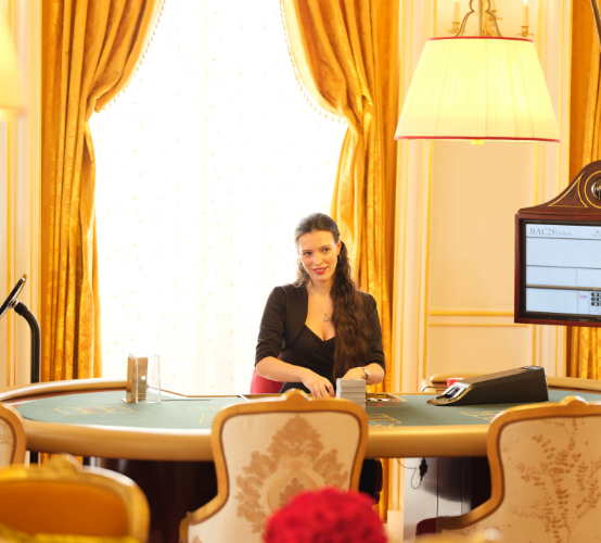 Private gaming table with dealer at Les Ambassadeurs Club in Mayfair